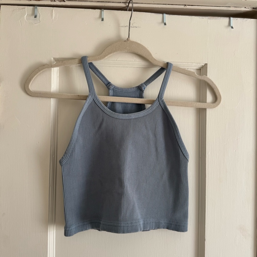 FP Movement Women's Small Blue Ribbed Sports Bra Small